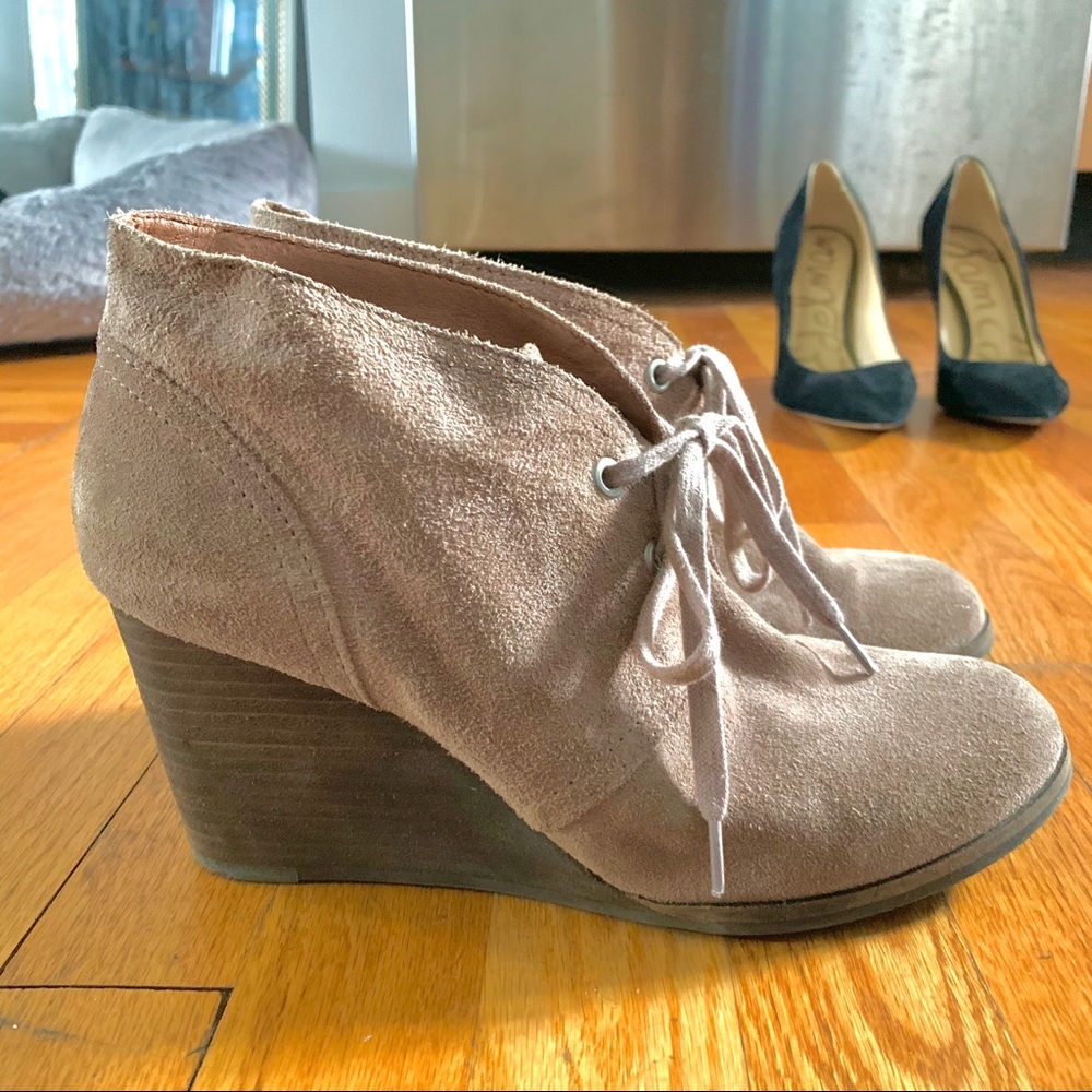 Lucky Brand Faux Suede Wedge Bootie